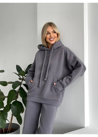 Теплий спортивний костюм жіночий тринитка на флісі з капюшоном No Brand (365796656)