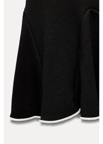 Черное короткое платье с воланами Zara