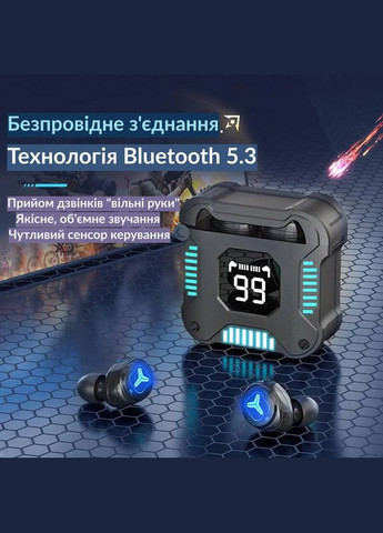 Бездротові навушники M58, з'єднання по Bluetooth 5.3, з мікрофоном, з дисплеєм No Brand (315719947)