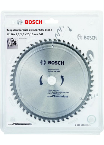 Пильный диск Eco for Aluminium (190x20x2.2 мм, 54 зубьев) по алюминию (23435) Bosch (267819169)
