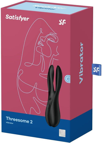 Клиторальный вибратор Threesome 2 Black, 3 гибкие пальчики, 3 мотора Satisfyer (335387168)