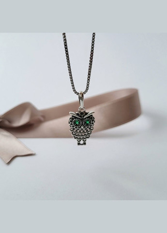 Серебряная подвеска подвес Филин с Зелеными глазками черненное серебро 925 пробы 89056з 1.62г No Brand (306741403)