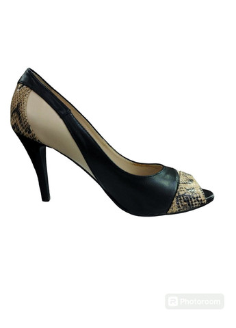 Kaniowski стильні відкриті жіночі туфлі на високій шпильці 36 (23 см ) коричневий-бежевий мері джейн комбінований з натуральна шкіра, польща — літо (323159429)