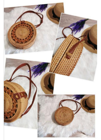 Жіноча сумка плетені з ротанга кругла річна No Brand (330618872)