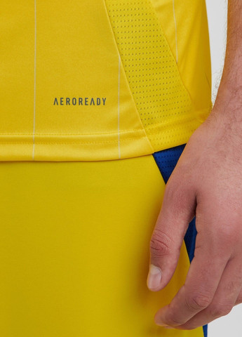 Желтый демисезонный спортивный лонгслив adidas с логотипом