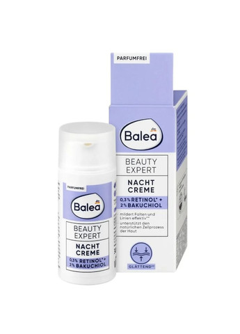 Balea Нічний крем Nachtcreme Beauty Expert с ретинолом 0,3%, 2% бакучиола, 30 мл — Крем, Німеччина (363053033)