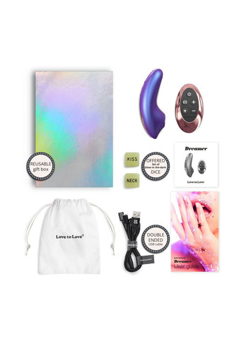 Вакуумный клиторальный стимулятор DREAMER – IRIDESCENT NIGHT, ласки язычком, пульт Love To Love (322740257)