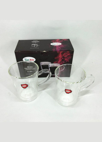 Набор кружек с двойным дном CB-8535-2 350 мл 2 шт, чайные чашки с двойным дном Con Brio (364665136)