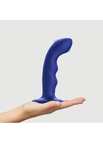 Насадка страпона с двойной точечной пульсацией Strap On Me TAPPING DILDO WAVE NIGHT BLUE М для стимуляции Strap-On-Me (302297902)