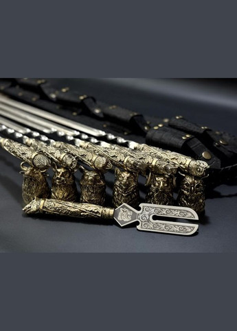 Набор шампуров Люкс Звери с чарками и вилкой в закрытом колчане 13 предметов 47330186 NB Art (346152118)