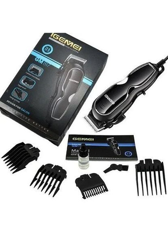 Професійна машинка для стриження волосся GM-817 Pro Чорний + Щітка для чищення ножів Gemei (313110106)