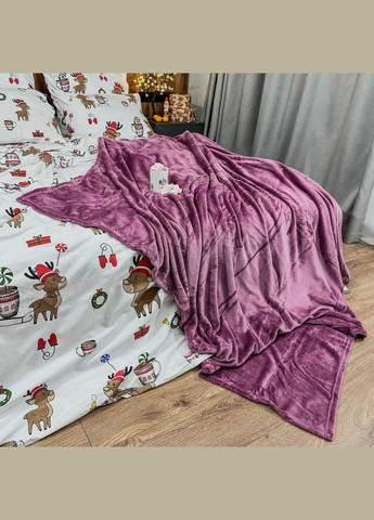 Плед микрофибра велсофт однотонный на диван полуторный 150х200 Беж (М-lel-001) No Brand (306633417)