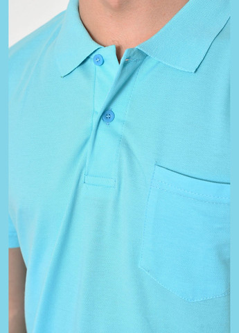 Блакитна футболка поло чоловіча блакитного кольору Let's Shop
