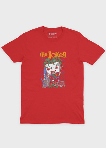 Червона демісезонна футболка для хлопчика з принтом суперзлодія - джокер (ts001-1-sre-006-005-006-b) Modno