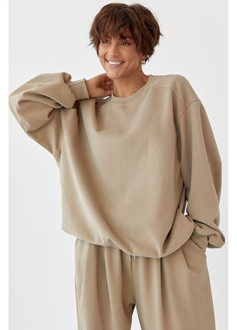 Теплый однотонный костюм со свитшотом и брюками со складками Lurex (369327196)