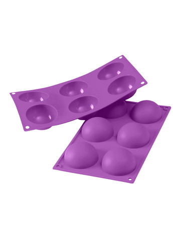 Форма силіконова на планшеті на півсфери на 6 шт. для цукерок, шоколаду, міні тортиків, желе 29х17 см Фіолетовий Kitchen Master (301796693)