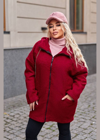 Бордова женская теплая куртка бордового цвета р.62/64 380591 New Trend