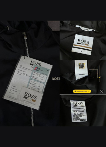 Черная стильная ветровка boss No Brand
