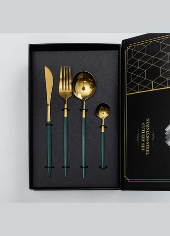 Набір столових приборів 24 предмети на 6 персон, зелений Yiwu (324234906)