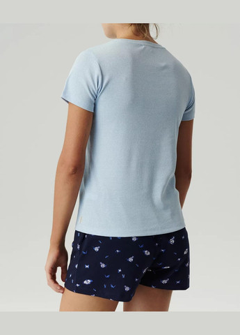 Голубая всесезон женская пижама футболка + шорты Atlantic