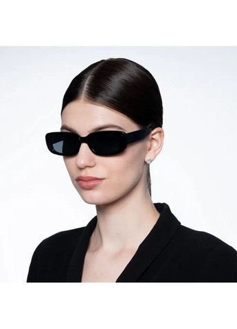 Сонцезахисні жіночі прямокутні окуляри, стильні іміджеві окуляри для дівчат Чорні No Brand (361669427)