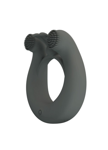 Виброкольцо со стимулирующими выступами Dahlia и ушками, серое Pretty Love (361670015)