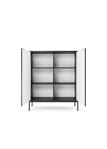 Комод високий Нова / Nova 2-дверний з чорними ніжками K104 Чорний (PFH-091238) Perfect Home (367179109)