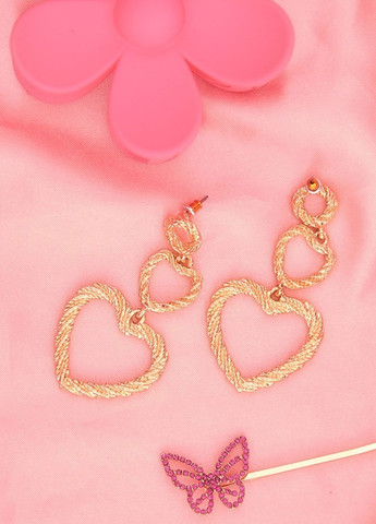 Серьги женские текстурированные сердечки PrettyLittleThing (365564793)