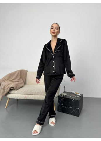 Черная всесезон пижама (лонгслив, брюки) Garna