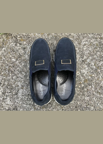 Синие женские кожаные слипоны в синем цвете, Bistfor