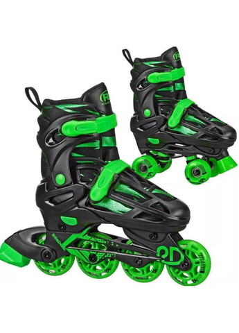 Регульовані роликові ковзани для дітей розміру S - чорні/зелені Roller Derby slim fit (370442355)