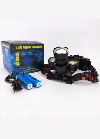 Налобный аккумуляторный фонарь HeadLight BL-001 диод T6+Cob, Налобный фонарик с usb зарядкой, с линзой Bailong (381039586)