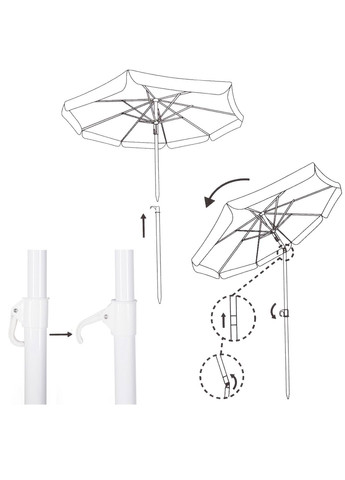 Пляжный зонт 180 см с регулируемой высотой и наклоном Springos bu0021 (275653472)