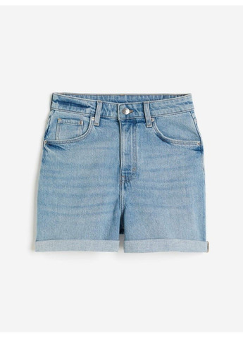 Жіночі ультрависокі джинсові шорти Mom (56979) W34 Блакитні H&M (291903280)
