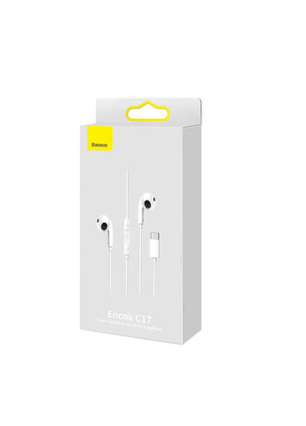 Навушники Encok Type-C lateral in-ear Wired Earphone C17 White Baseus (371363054)