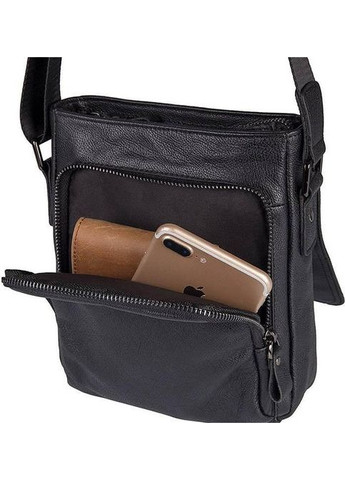 Сумка планшет через плече чоловіча з натуральної шкіри маленька Чорний 37492 Vintage (352527478)