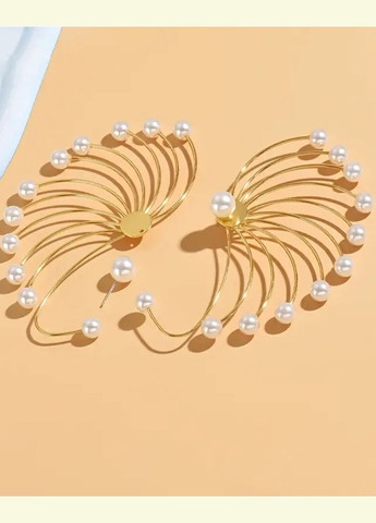 Сережки великі білі перлові незвичайні гвоздики, 1239 No Brand (345627730)