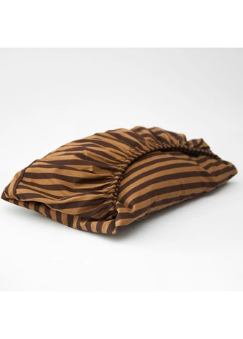 Простирадло на резинці Бязь Gold Люкс 120х200х10 см (MS-850001868) Moon&Star Coffee Stripe (386587866)