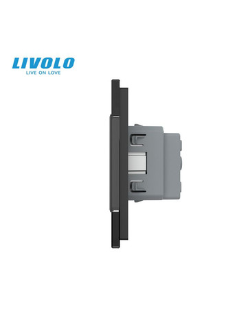 П’ятимісна електрична розетка з заземленням, чорна, скляна рамка, шторки, 250В 16А (VL-C7C5EU-12) Livolo (370972091)