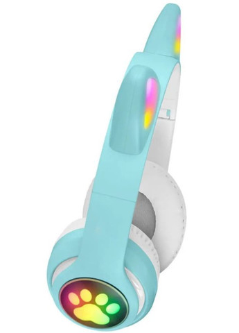 Навушники з котячими вушками STN-28 з LED підсвіткою М'ятний (2104618935) No Brand (373004761)