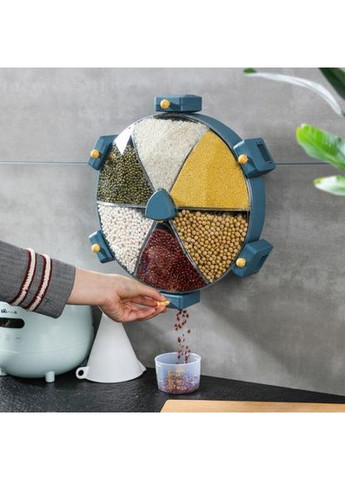 Кухонный мультизерновой настенный органайзер с вращением 360° на 6 отсеков, мельница для круп и сыпучих продуктов No Brand (361669393)