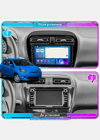 Магнітола для Mitsubishi Mirage VI Рестайлінг 2015-2019 екран 9" 4/64Gb CarPlay 4G Wi-Fi GPS Prime 7 шт. Lesko (336205817)