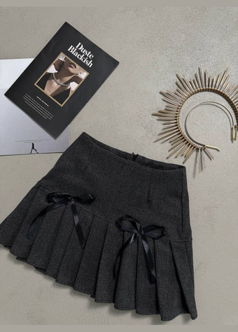 Графитовая офисная, повседневная, кэжуал, вечерний женская юбка FINO Mode плиссе