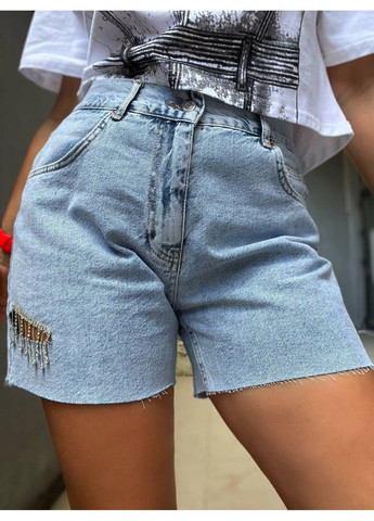 Шорти жіночі джинсові ITS’BASIC 2776 STRAIGHT розріз каміння ланцюжки Its Basic (304548512)