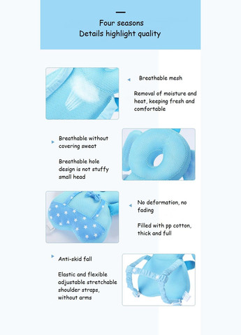 Защитная подушка Мишка для головы и спины малыша (голубая) Mommy Bag (280941868)