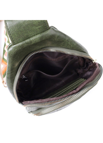 Сумка компактного размера с одной лямкой через плечо из гладкой экокожи 22771 Зеленый Vintage (303877318)