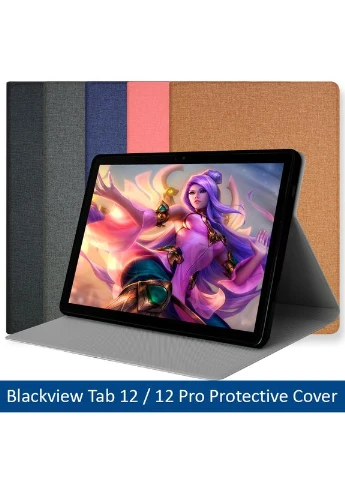 Чехол книжка для планшета Tab 12 / Tab 12 Pro / подставка / силиконовая основа / синий Blackview (298426653)