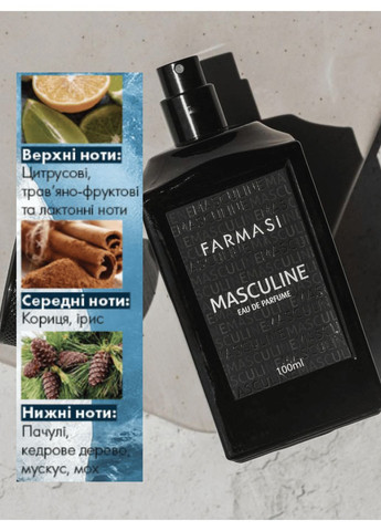 Пробник тестер мужской парфюмированной воды Masculine 1.4 мл Farmasi (370604377)