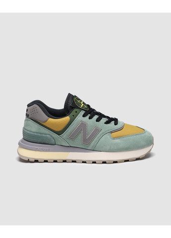 Салатовые демисезонные кроссовки мужские new balance light green No Brand 574 x Stone Island Legacy