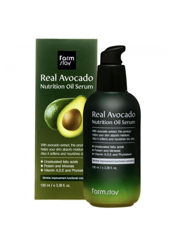 Сироватка поживна з маслом авокадо для обличчя Real Avocado Nutrition Oil Serum 100ml FarmStay (292323706)